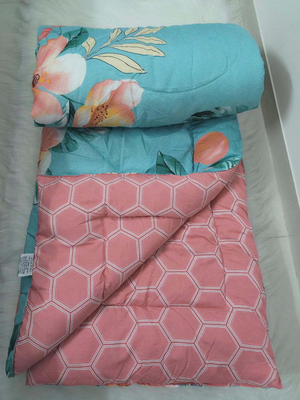 Aqua Blue Floral Comforter – Ultra-Soft All-Season Bedding