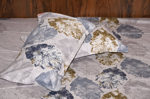 Autumn Leaf Luxe Bedsheet – Gold & Navy Hues - Avyana Bedding Collection