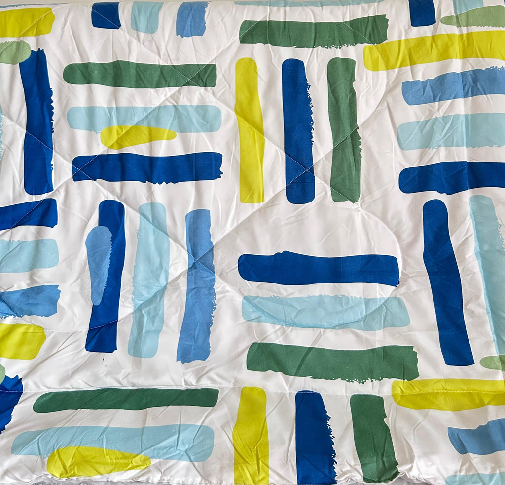 Blue Brushstroke Comforter – Modern Art - Inspired Bedding - Avyana Bedding Collection