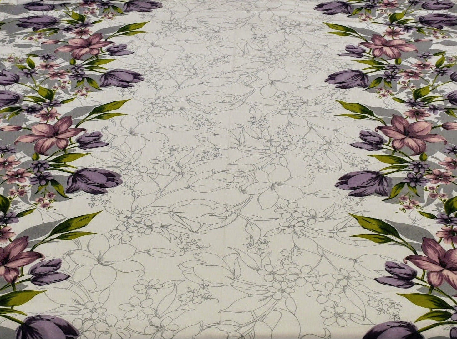 Botanical Harmony Bedsheet – Purple Blossom - Avyana Bedding Collection