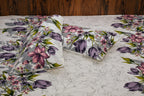 Botanical Harmony Bedsheet – Purple Blossom - Avyana Bedding Collection