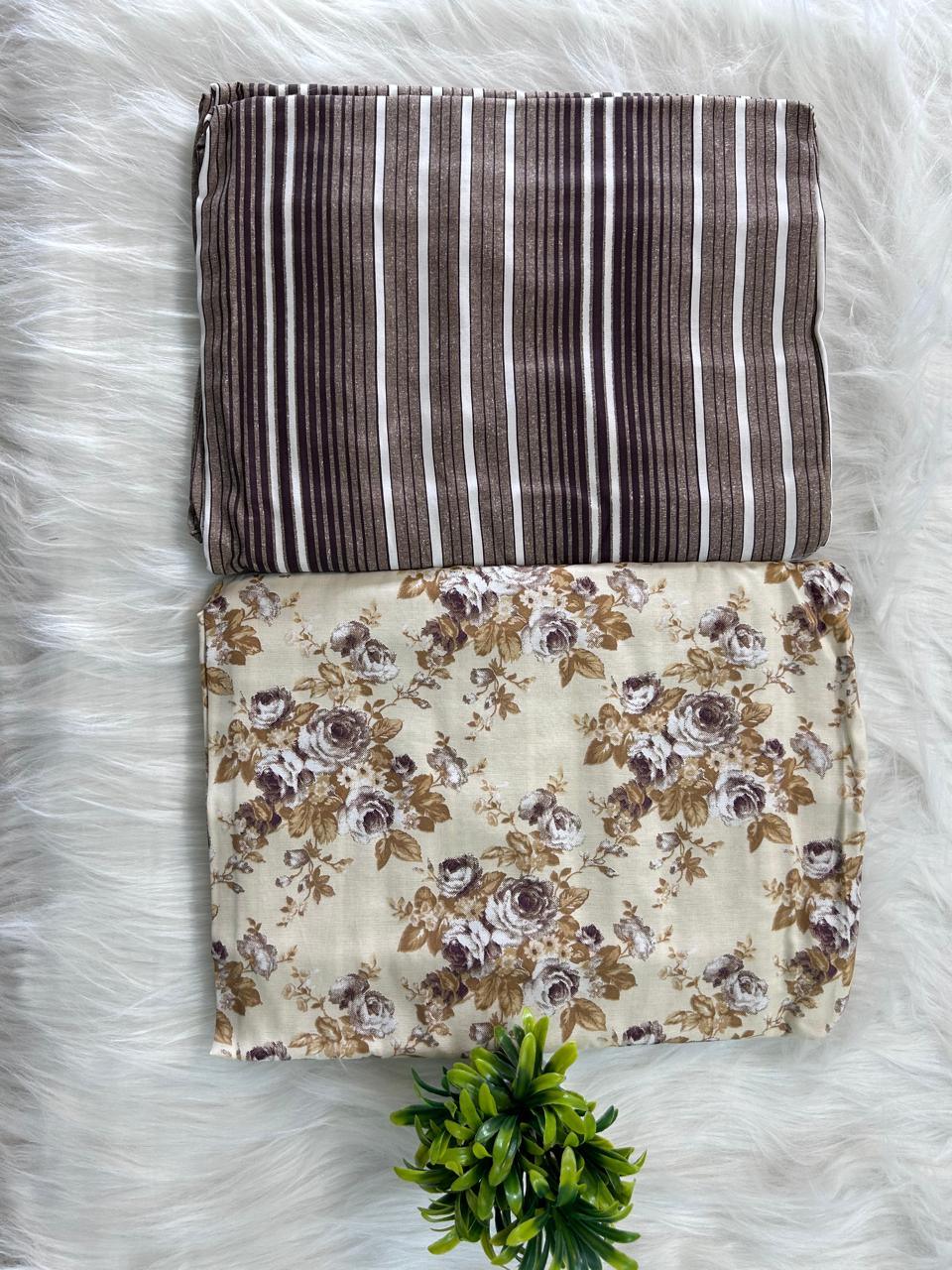 Brown Cotton Jaipuri Premium Single Bed Dohar - Avyana Bedding Collection