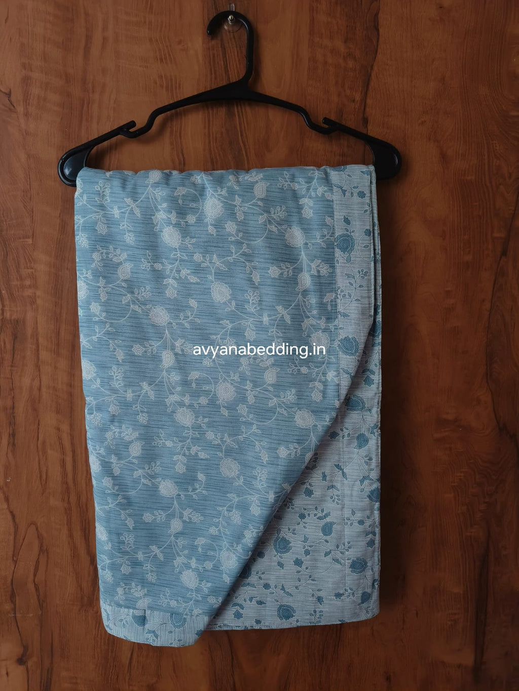 Denim Bloom Reversible Double Dohar in Pure Cotton - Avyana Bedding Collection