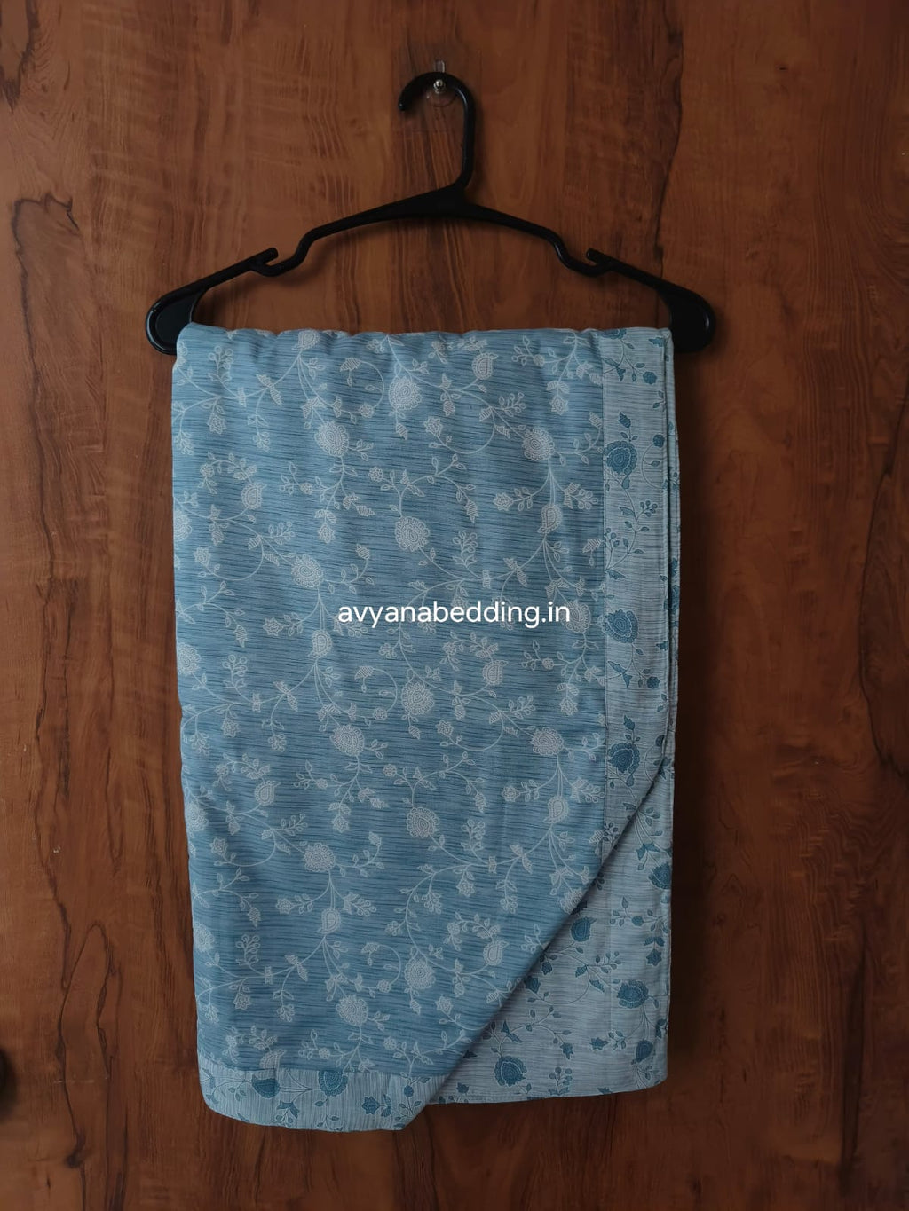 Denim Bloom Reversible Double Dohar in Pure Cotton - Avyana Bedding Collection