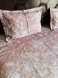 Dusty Rose Peony Garden Cotton Bedsheet Set - 2 - Avyana Bedding Collection