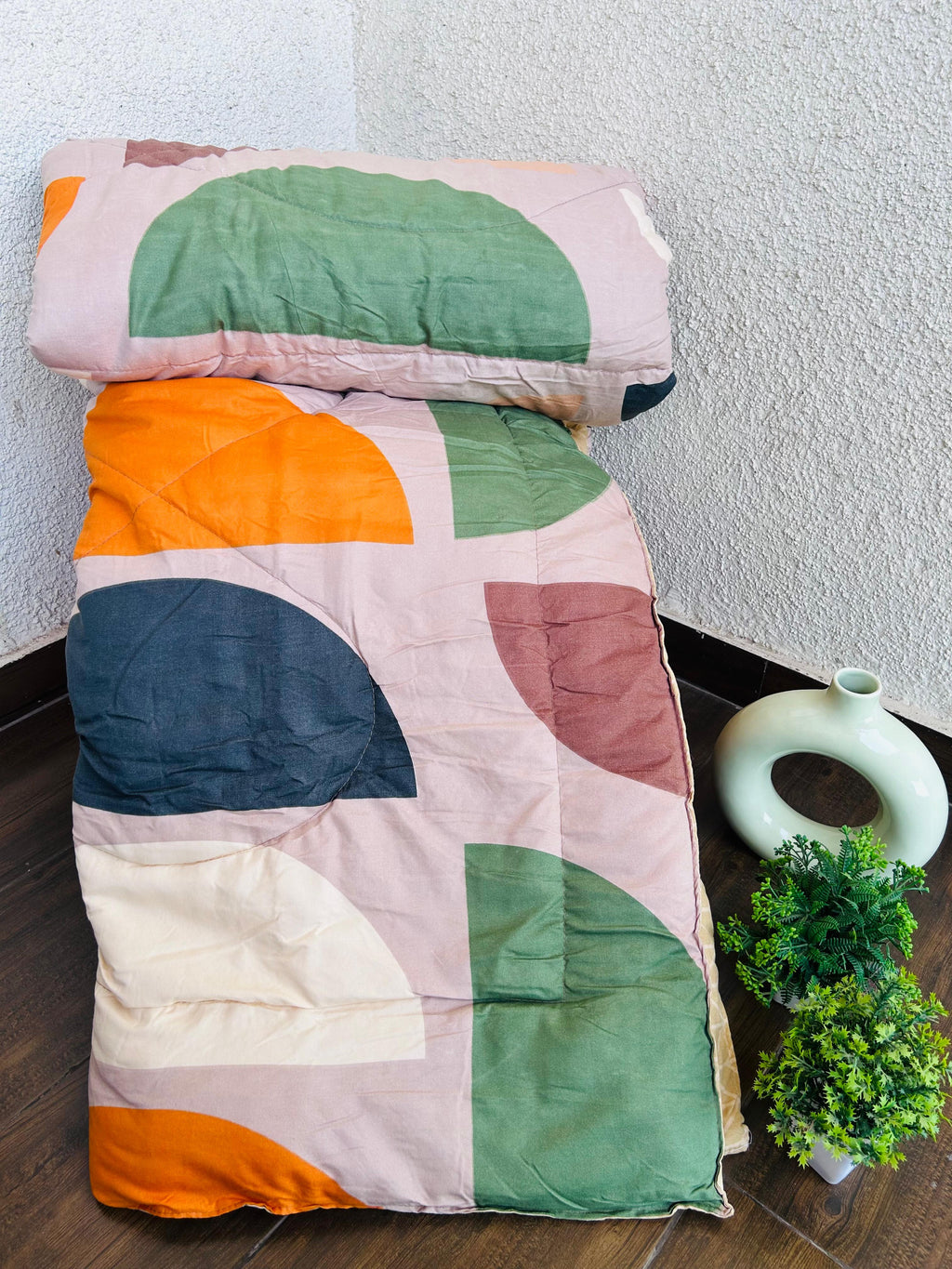 Geometric Patterned Comforter – Earthy Modern Design - Avyana Bedding Collection