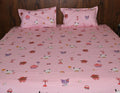 Jungle Safari Cotton Bedsheet – Pink Kids Cartoon Print | Soft & Breathable - Avyana Bedding Collection