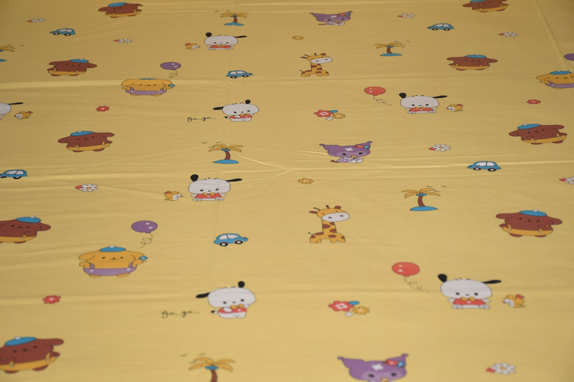 Jungle Safari Cotton Bedsheet – Yellow Kids Cartoon Print | Soft & Breathable - Avyana Bedding Collection
