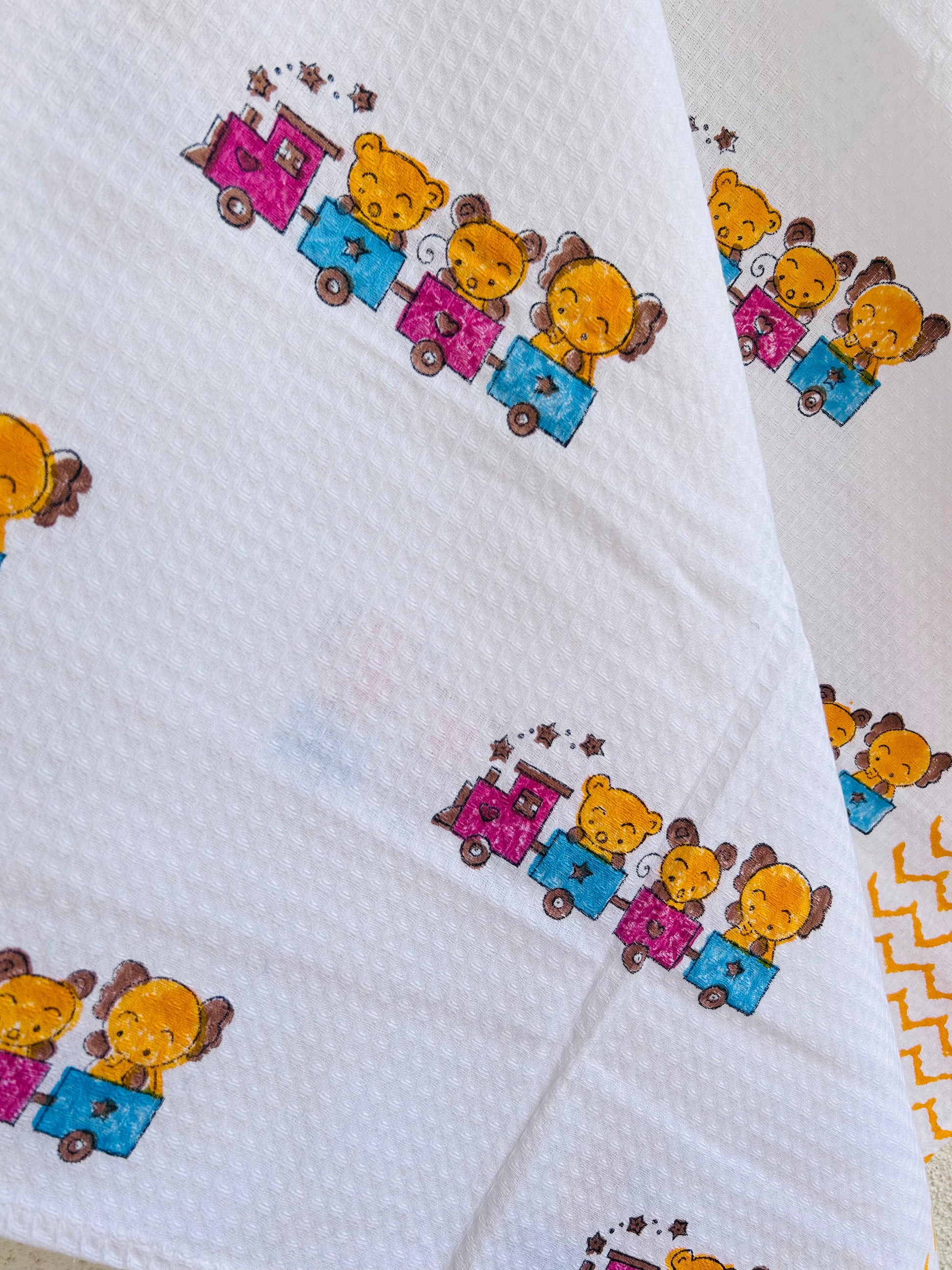 Kids Cartoon Bears Print Towel - Multicolor - Avyana Bedding Collection