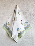 Kids Elephant Print Towel - White and Green - Avyana Bedding Collection