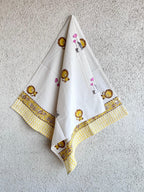 Kids Lion Print Towel - White and Yellow - Avyana Bedding Collection