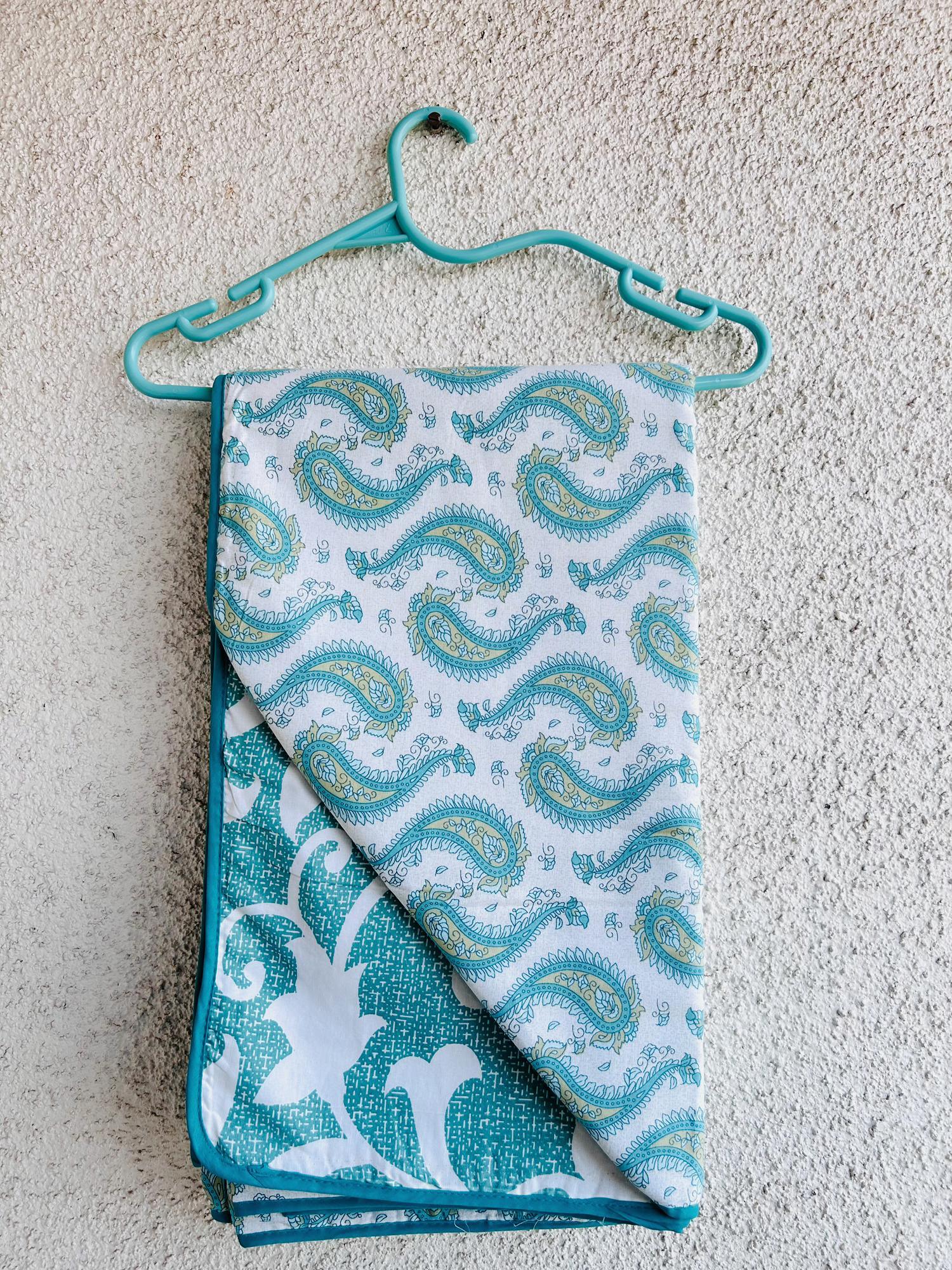 Light Green Cotton Jaipuri Premium Double Bed Dohar - Avyana Bedding Collection