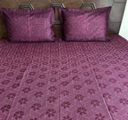 Mauve Pure Cotton Bedsheet – Geometric - Avyana Bedding Collection