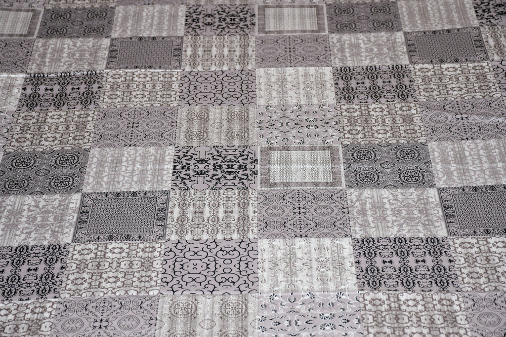 Monochrome Mosaic Bedsheet – Urban Gray - Avyana Bedding Collection