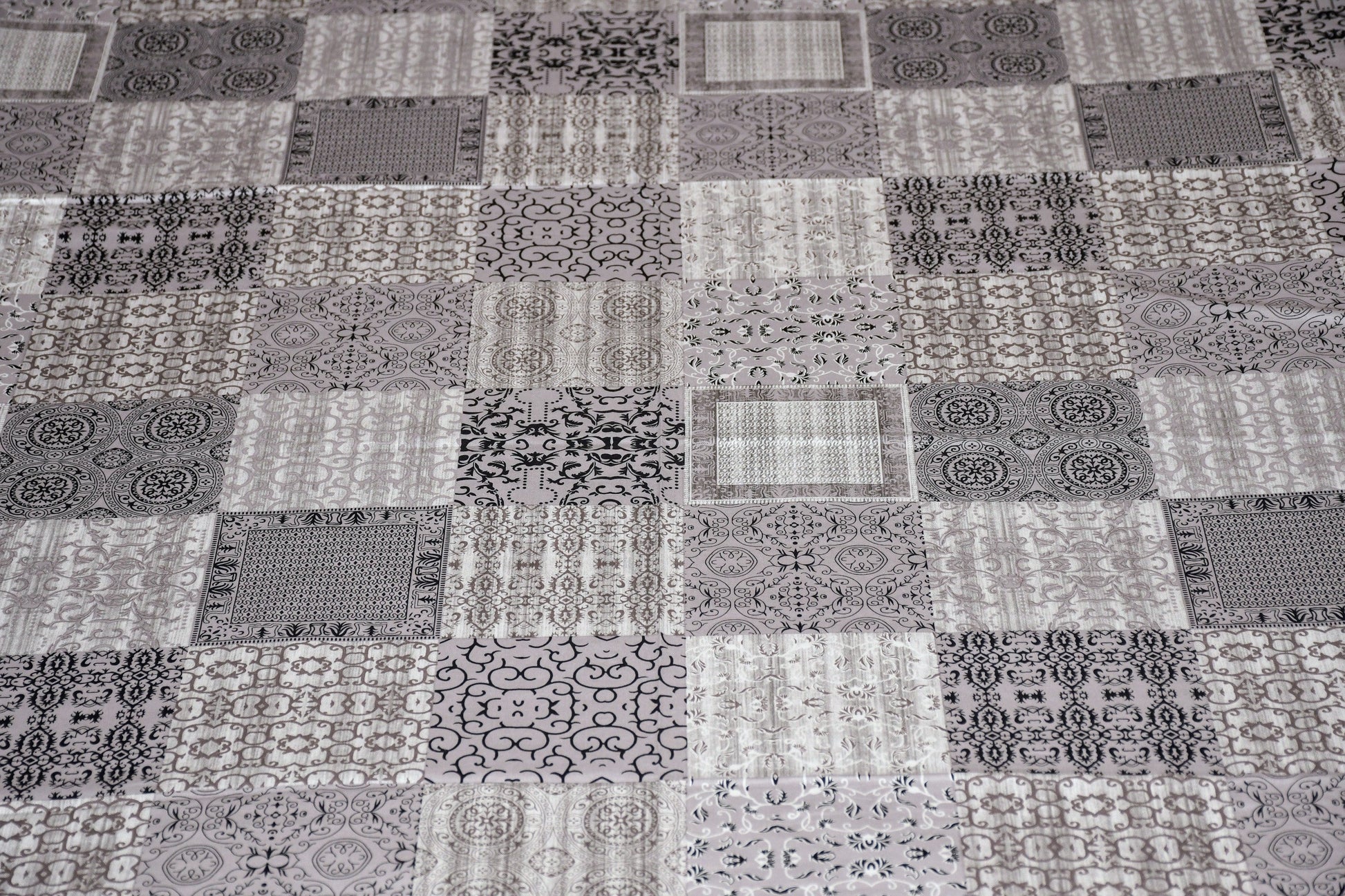 Monochrome Mosaic Bedsheet – Urban Gray - Avyana Bedding Collection