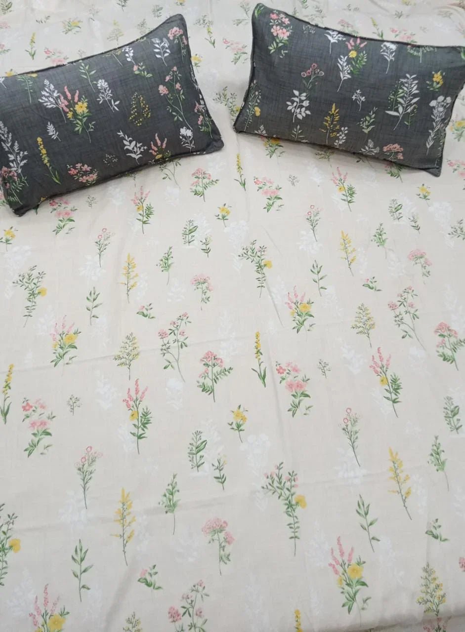 Multicolor Cotton Floral Premium Bed Sheet - Avyana Bedding Collection