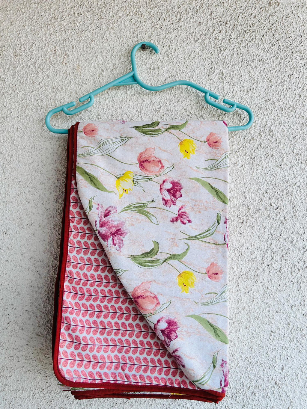 Orange Floral Cotton Jaipuri Premium Double Bed Dohar - Avyana Bedding Collection