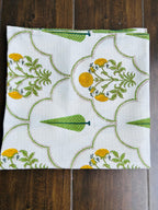 Pine Pure Cotton Towels - White and Green - Avyana Bedding Collection
