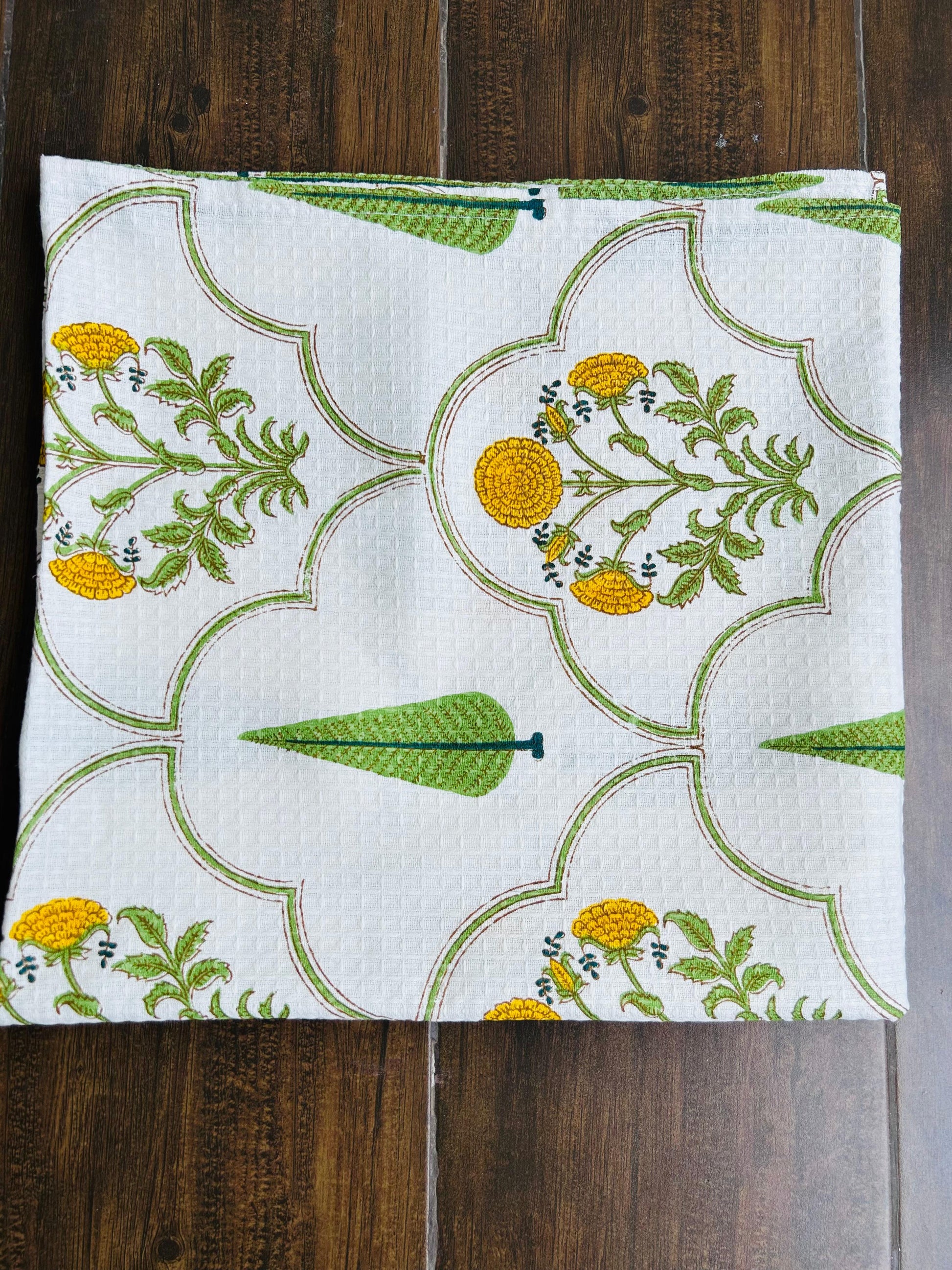 Pine Pure Cotton Towels - White and Green - Avyana Bedding Collection