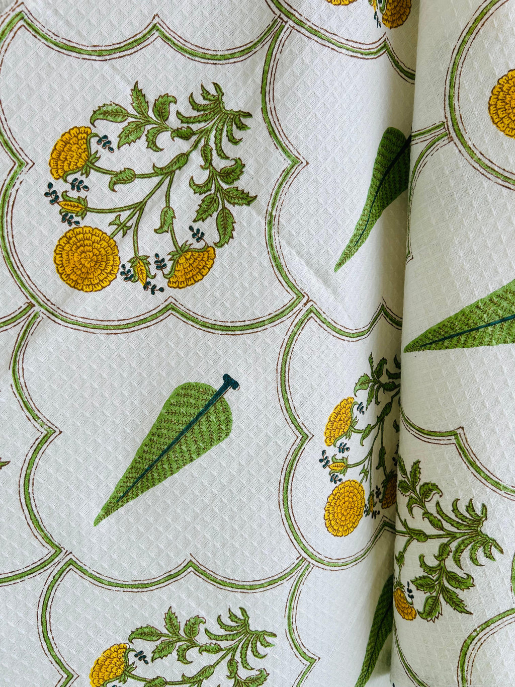 Pine Pure Cotton Towels - White and Green - Avyana Bedding Collection