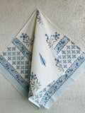 Pure Cotton Towels - White and Blue - Avyana Bedding Collection