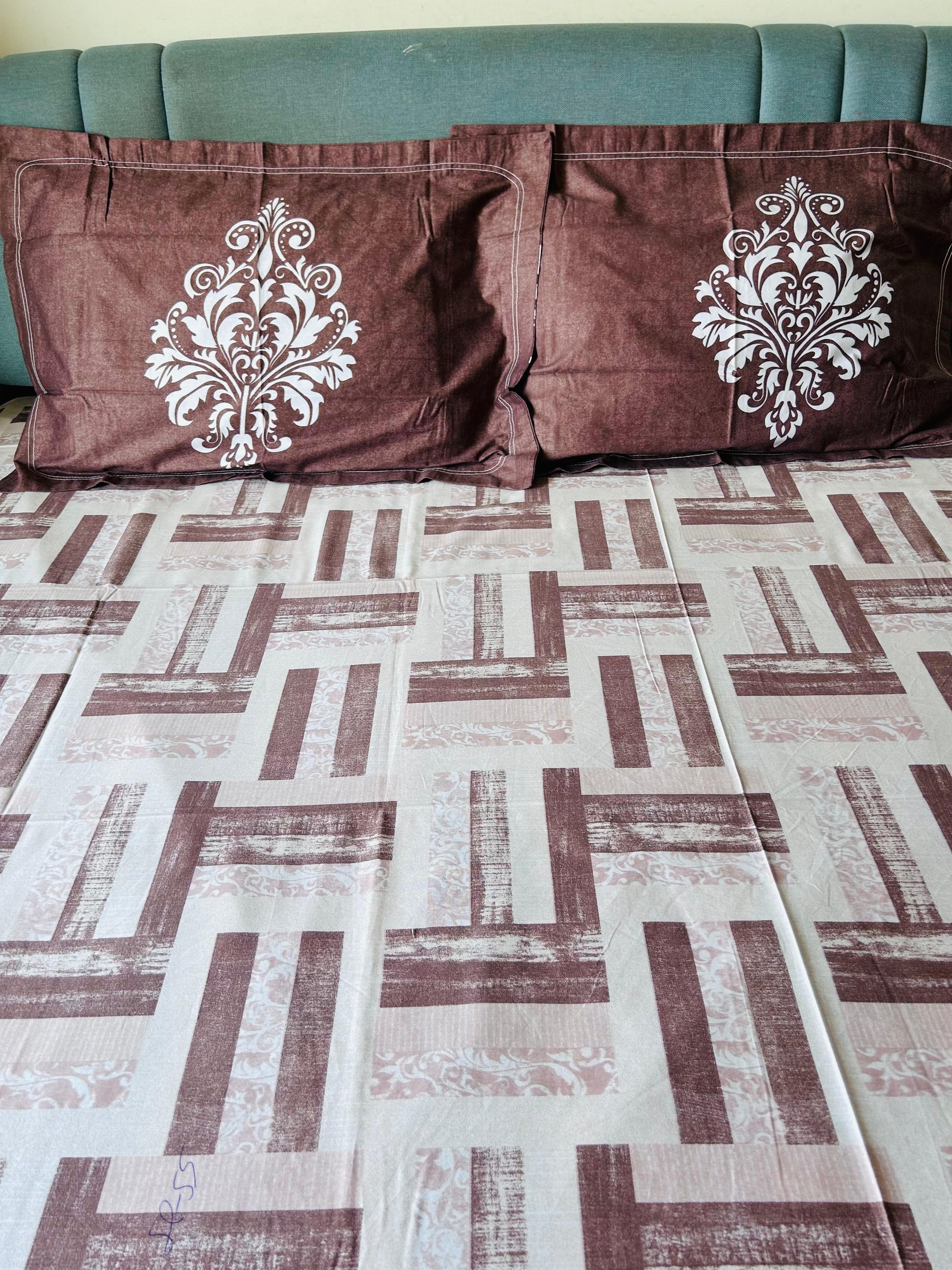 Regal Maze Cotton Bedsheet Set - Avyana Bedding Collection