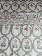 Regal Tropics Dohar – Purple Palm & Floral Medallions - Avyana Bedding Collection