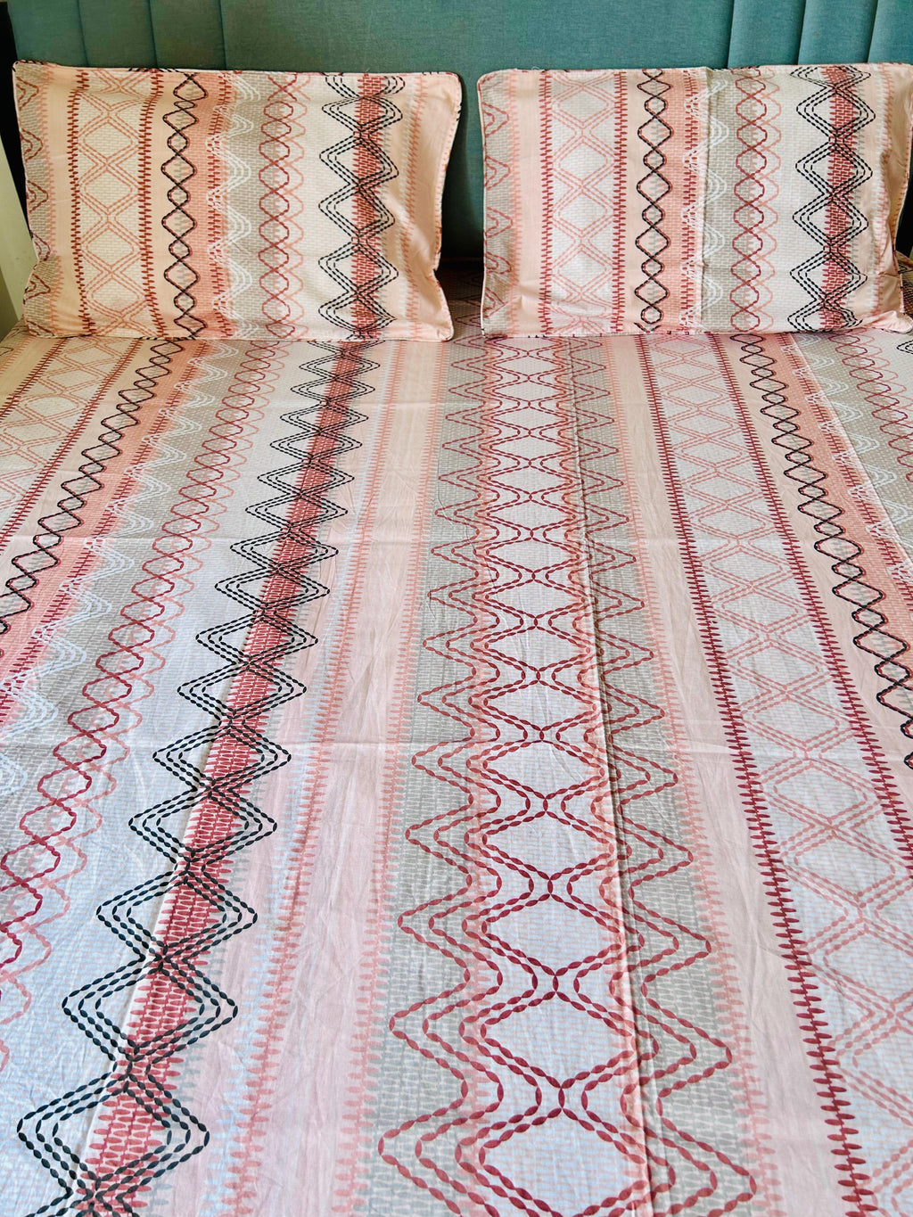 Rosewood Stripe Elegance Bedsheet - Avyana Bedding Collection