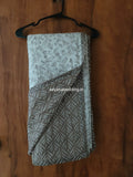 Taupe Fern Reversible Double Dohar in Pure Cotton - Avyana Bedding Collection