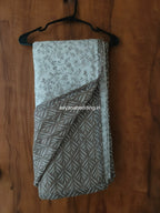 Taupe Fern Reversible Double Dohar in Pure Cotton - Avyana Bedding Collection