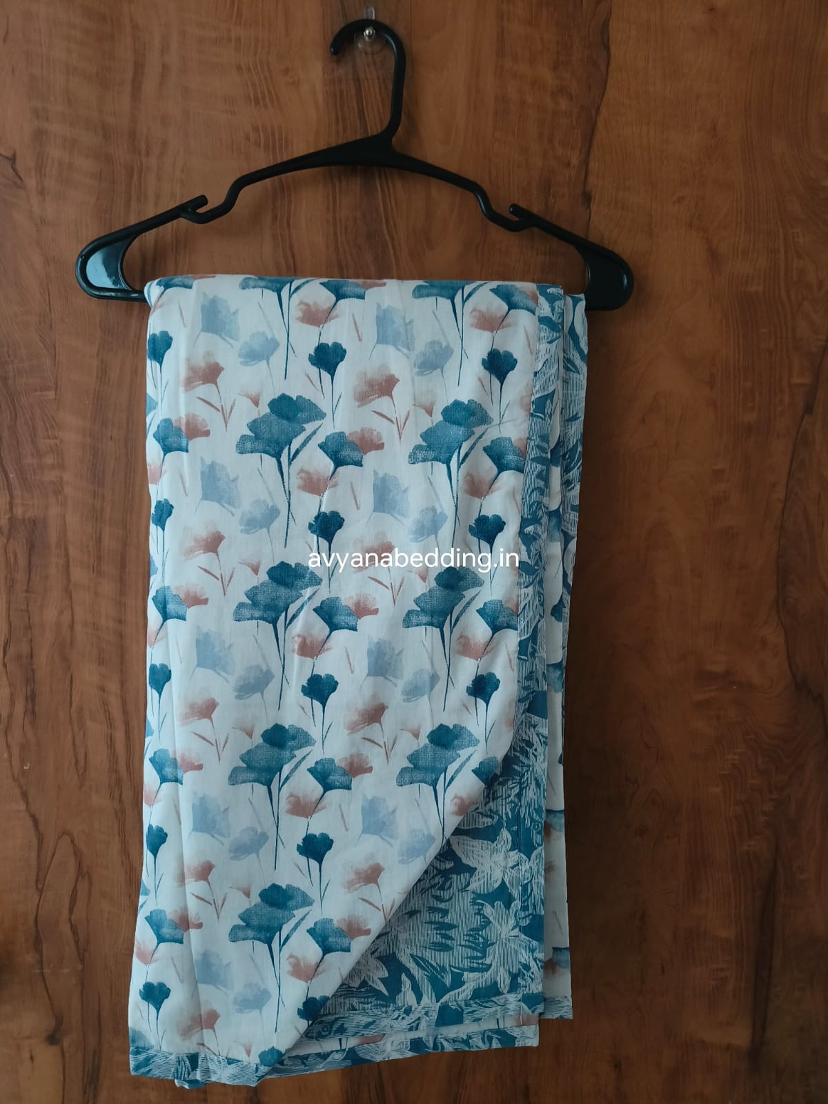 Teal Garden Reversible Double Dohar in Pure Cotton - Avyana Bedding Collection