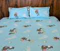 Tom & Jerry Kids Cartoon Bedsheet – Sky Blue | Pure Cotton - Avyana Bedding Collection