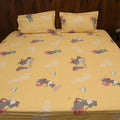 Tom & Jerry Kids Cartoon Bedsheet – Sunny Yellow | Pure Cotton - Avyana Bedding Collection