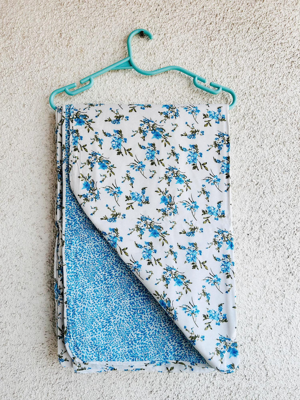 White Blue Cotton Jaipuri Premium Single Bed Dohar - Avyana Bedding Collection