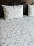 White Botanical Bliss Cotton Bedsheet Set - Avyana Bedding Collection
