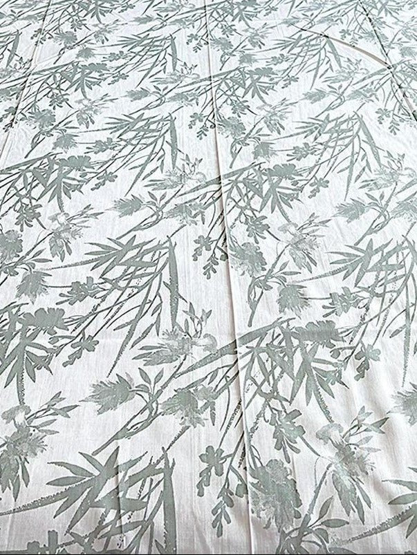 White Sage Bamboo Garden Cotton Bedsheet Set - Avyana Bedding Collection